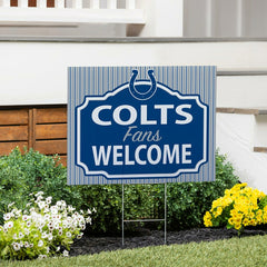 Indianapolis Colts Coroplast Yard Sign, "Fans Welcome" - NFL Home