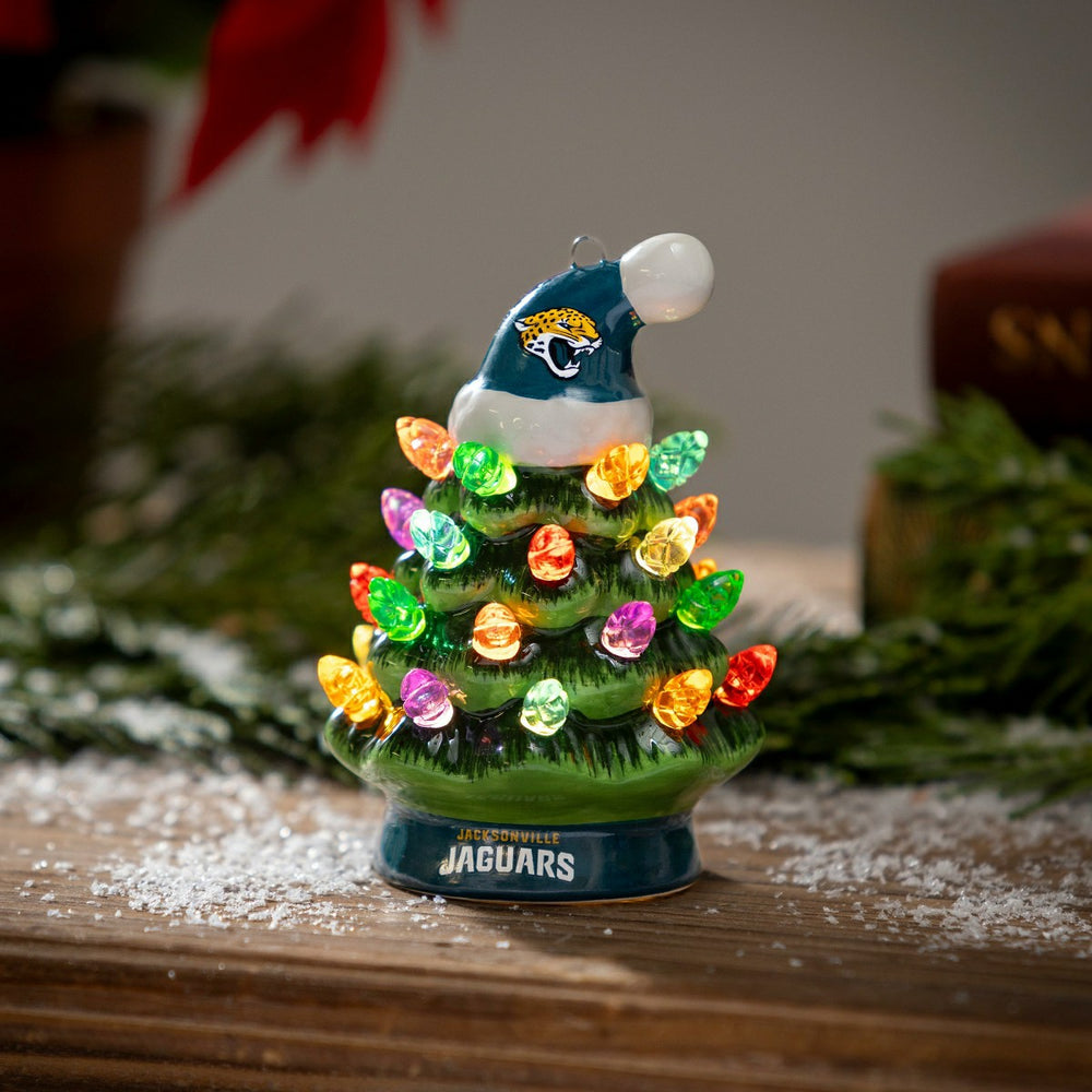 4" Mini LED Tabletop Christmas Tree, Set of 2, Jacksonville Jaguars - NFL Home