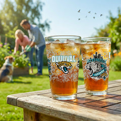 Jacksonville Jaguars 16oz Glass pint, Set of 2 - NFL Home