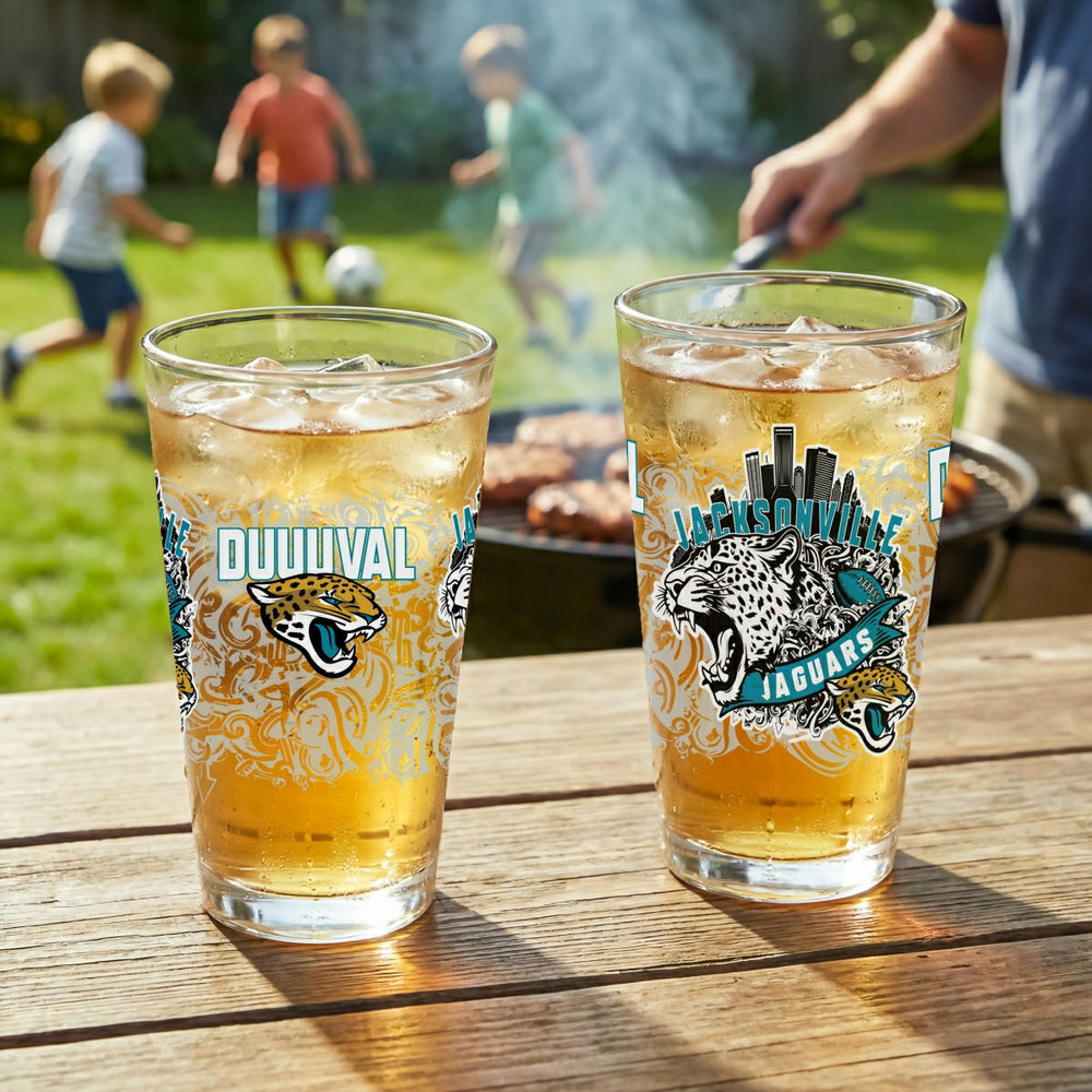 Jacksonville Jaguars 16oz Glass pint, Set of 2 - NFL Home
