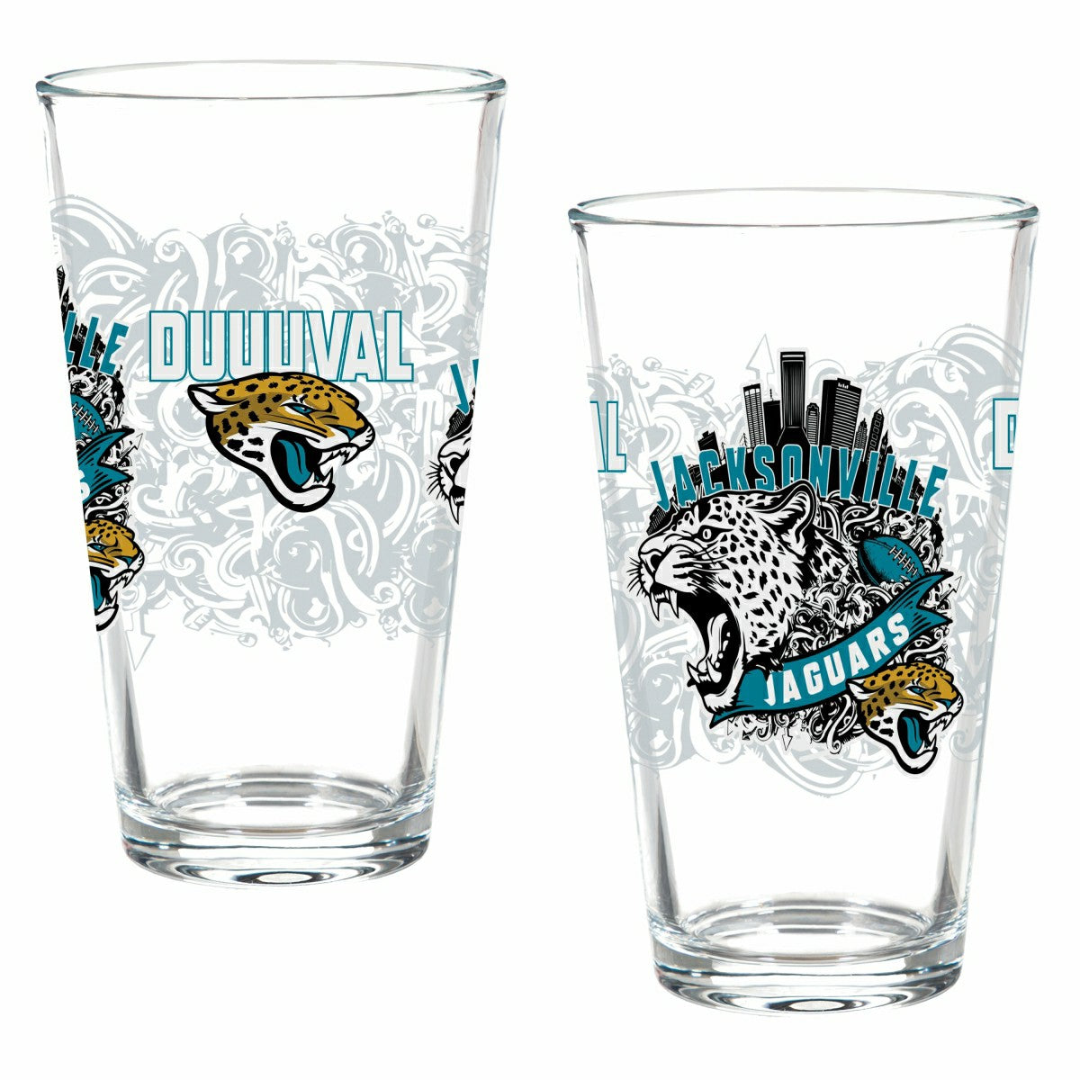 Jacksonville Jaguars 16oz Glass pint, Set of 2 - NFL Home