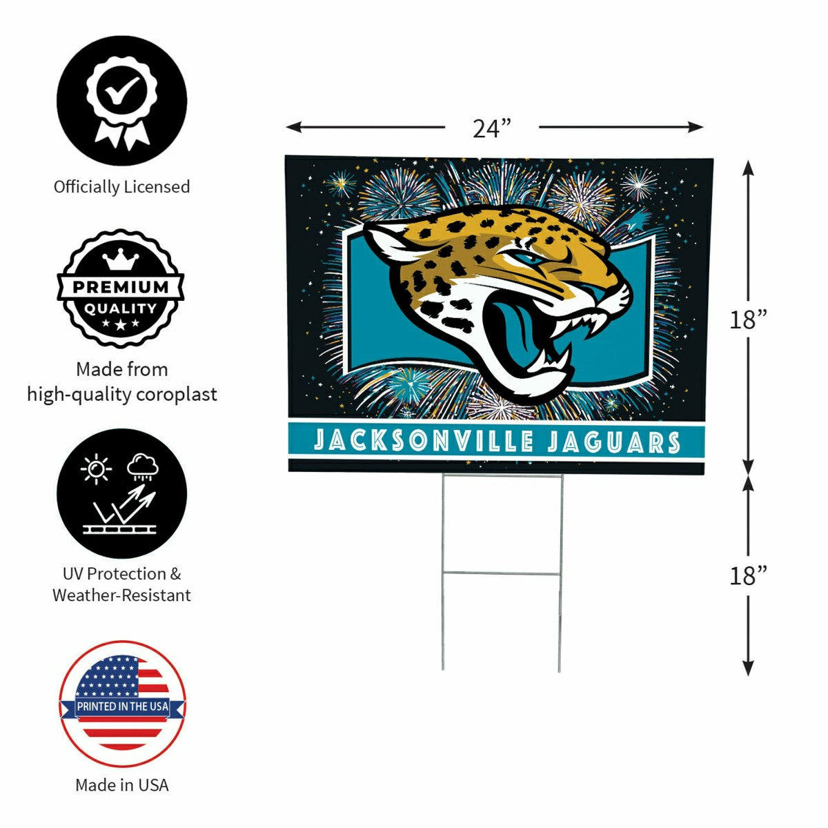 Jacksonville Jaguars Yard Sign, Patriotic - NFL Home