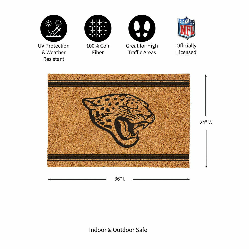 Jacksonville Jaguars Large One Color Coir Mat, 36"x24" - NFL