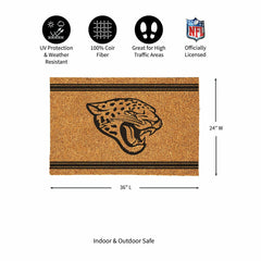 Jacksonville Jaguars Large One Color Coir Mat, 36"x24" - NFL