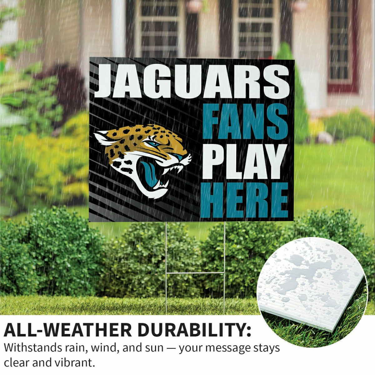 Jacksonville Jaguars Coroplast Yard Sign "Fans Play Here" - NFL Home