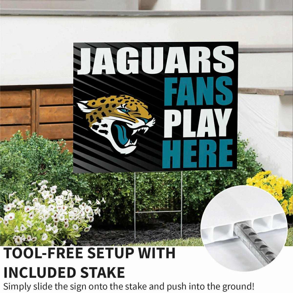 Jacksonville Jaguars Coroplast Yard Sign "Fans Play Here" - NFL Home