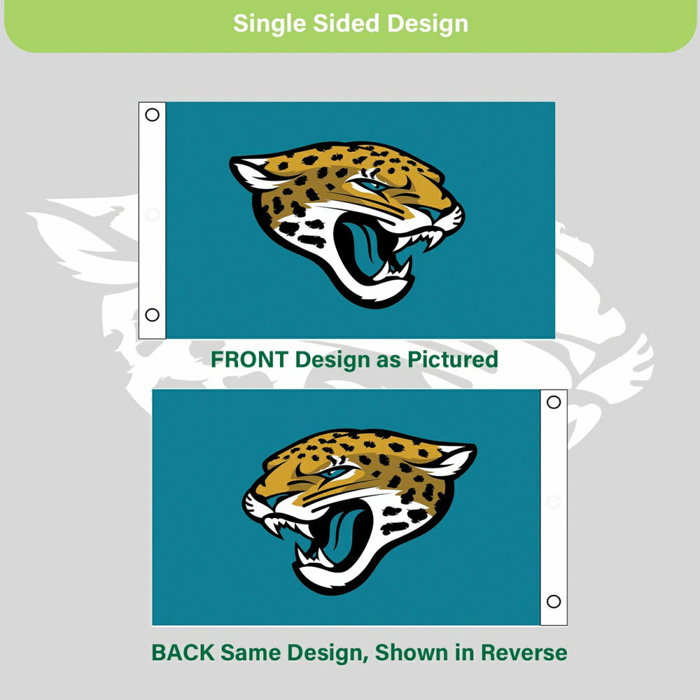 Jacksonville Jaguars Single Sided Flag w/ 2 Grommets, 3'x5' - NFL Home
