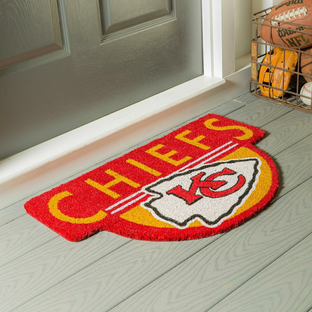 NFL Shaped Coir Door Mat, Chiefs - NFL