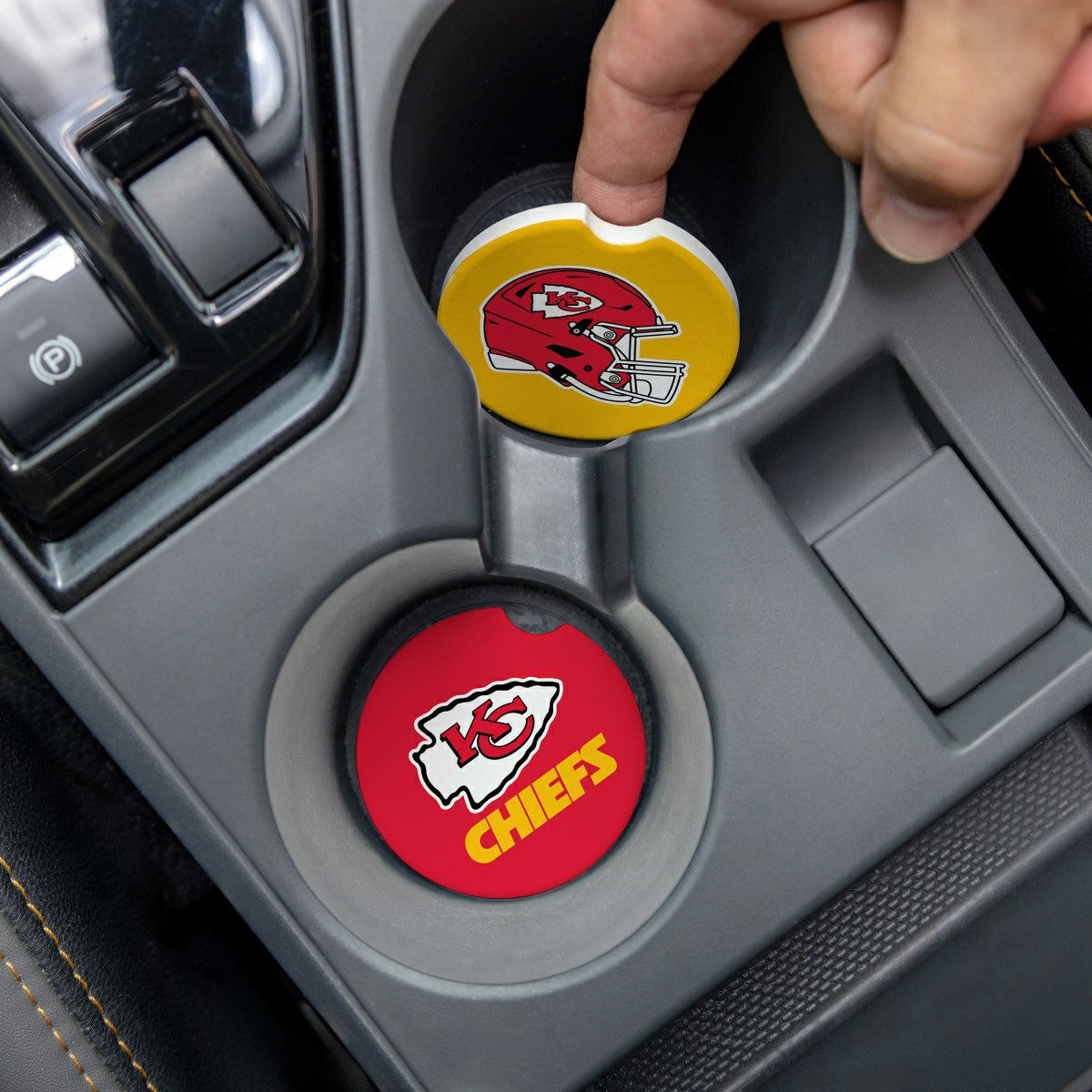 Kansas City Chiefs Car Coaster Set, 2pc - NFL