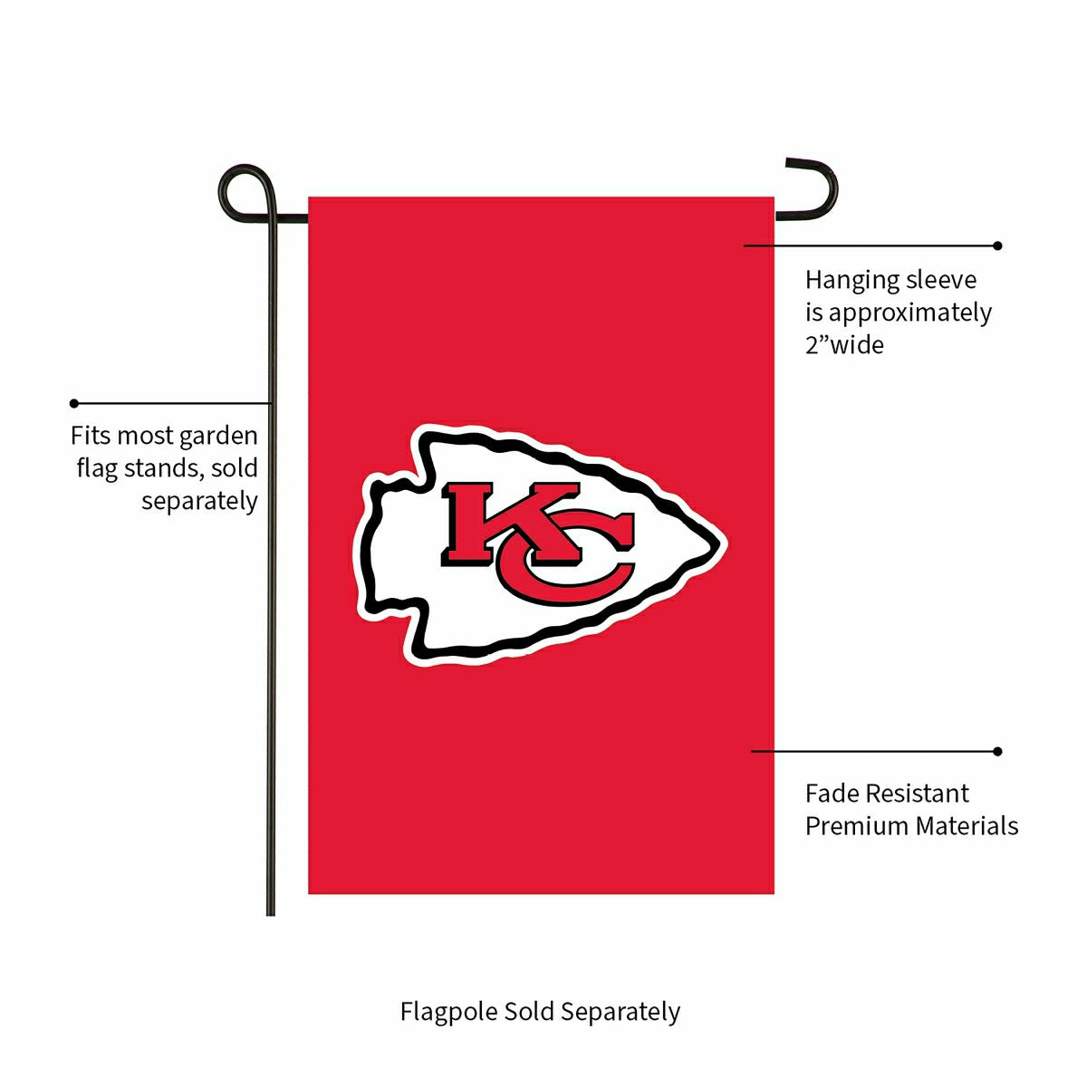 Kansas City Chiefs Applique Garden Flag - NFL Home