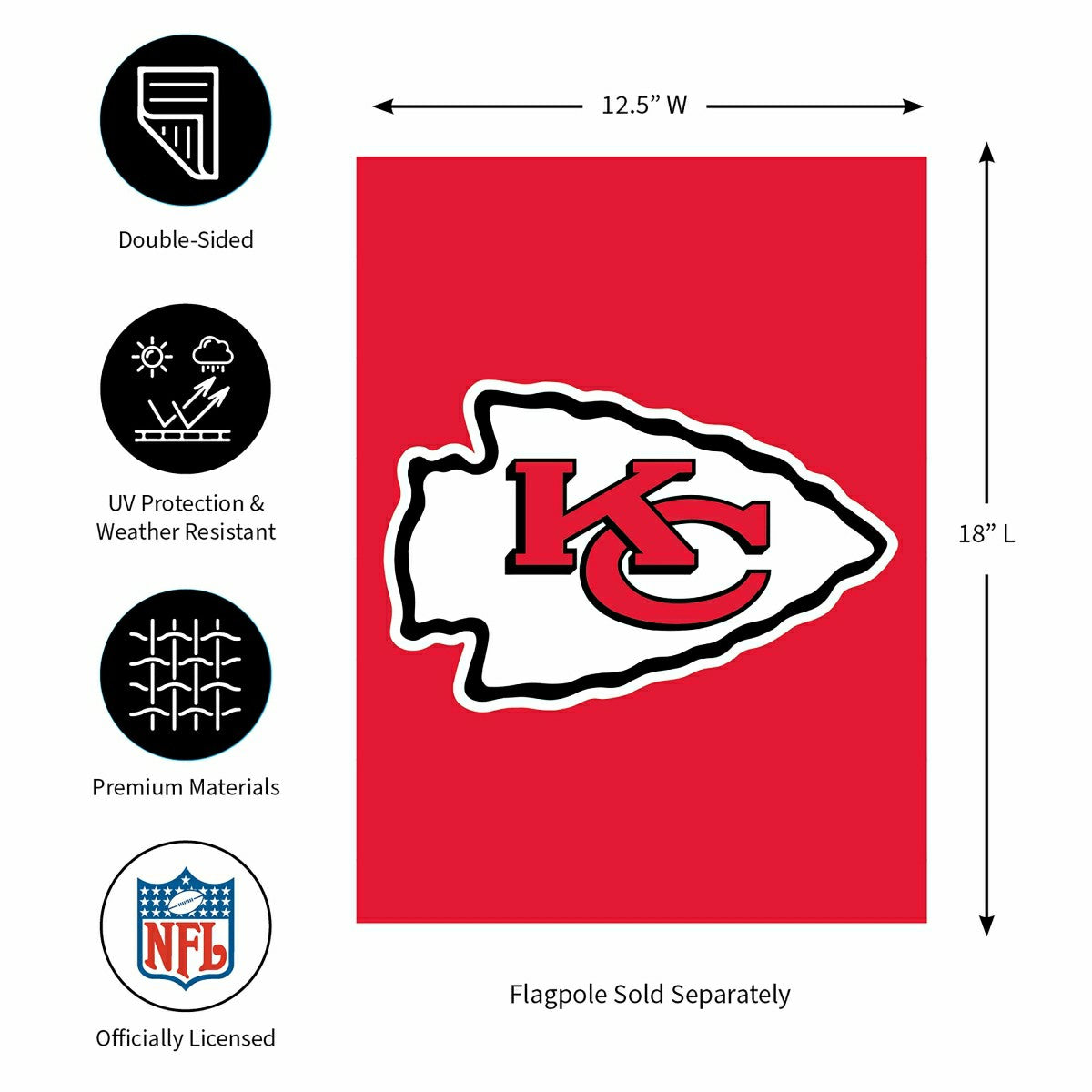 Kansas City Chiefs Applique Garden Flag - NFL Home