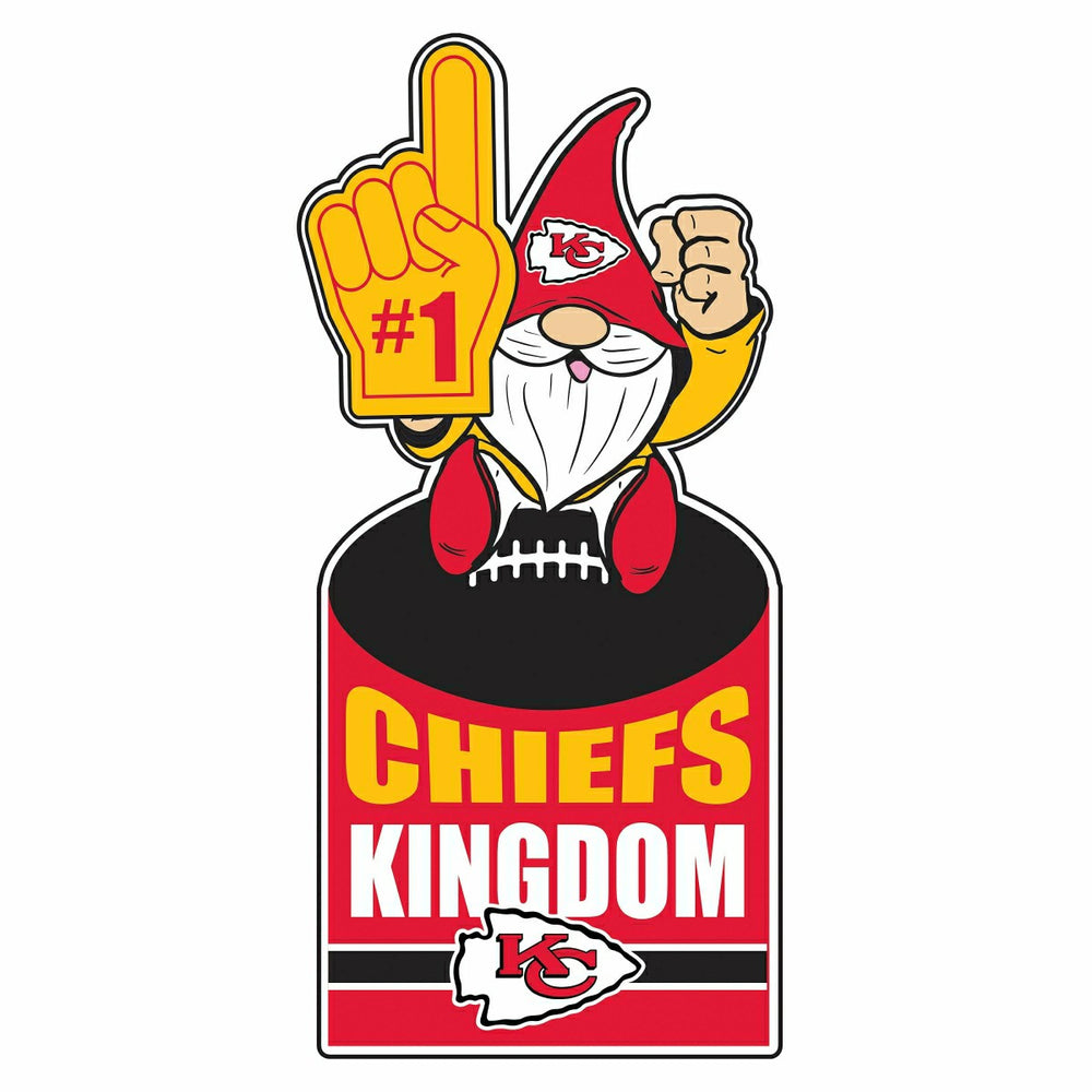 Kansas City Chiefs Gnome Metal Sign 10"L x 30"H - NFL Home