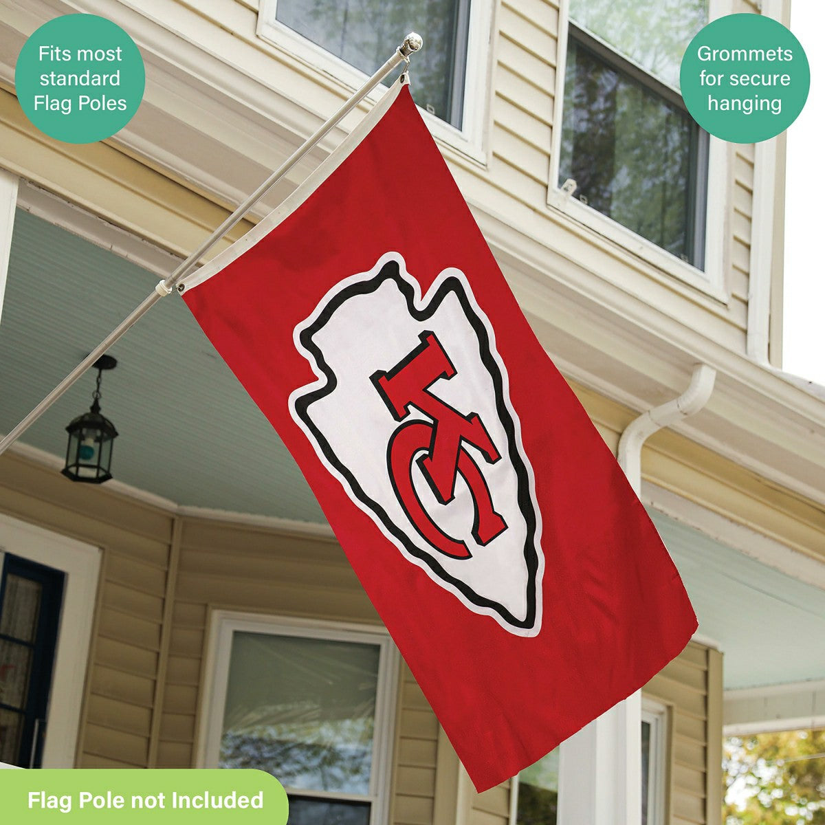 Kansas City Chiefs Single Sided Estate Flag with 2 Grommets, 3'x5' - NFL Home