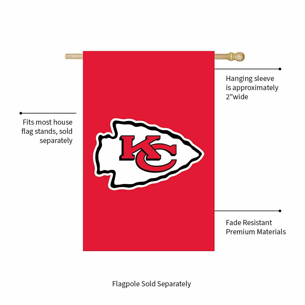 Kansas City Chiefs Applique House Flag - NFL Home