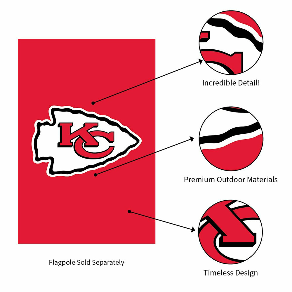 Kansas City Chiefs Applique House Flag - NFL Home