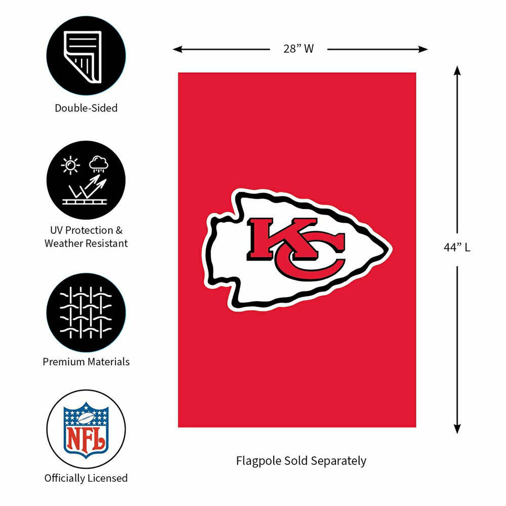 Kansas City Chiefs Applique House Flag - NFL Home