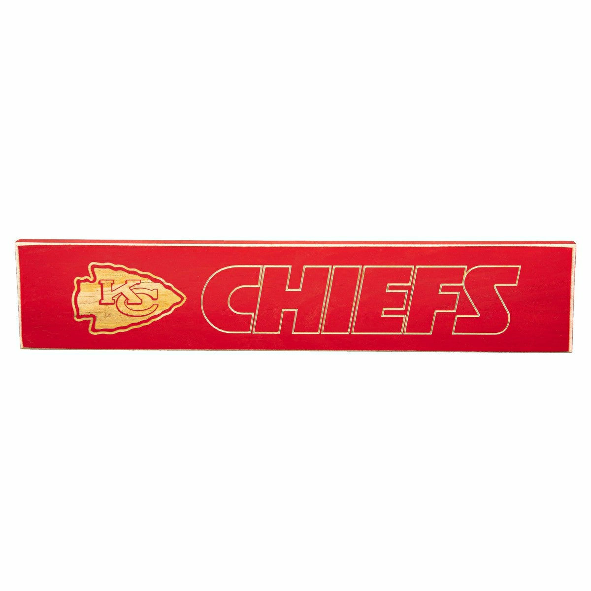 Kansas City Chiefs Engraved Wood Sign, 3.5" x 18" - NFL Home