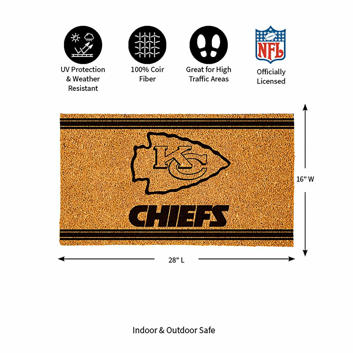 Kansas City Chiefs, Coir Mat 1C - NFL