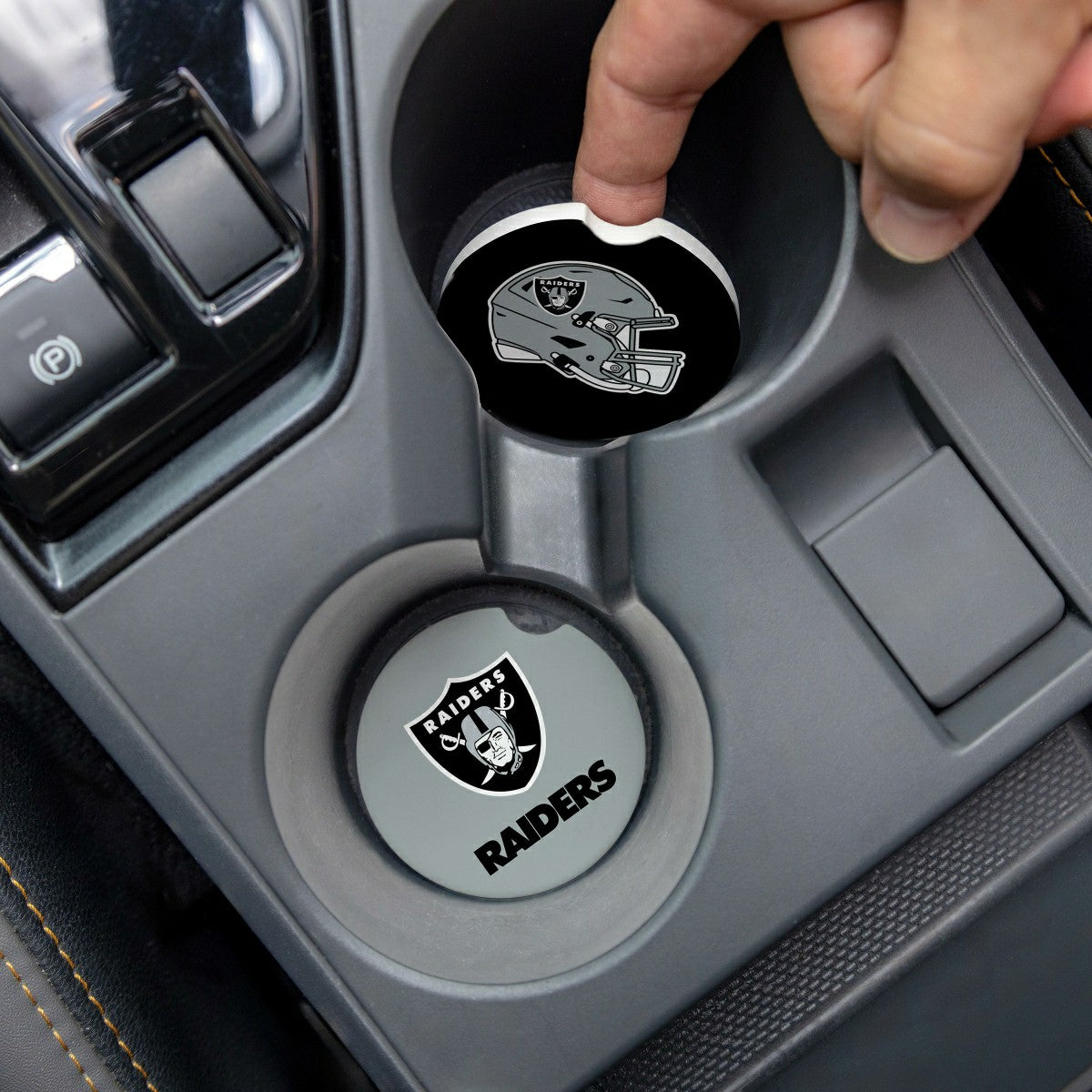 Las Vegas Raiders Car Coaster Set, 2pc - NFL