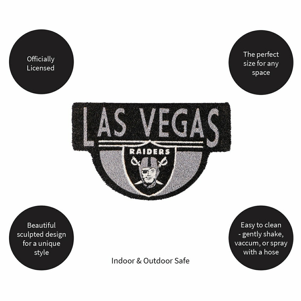 NFL Shaped Coir Door Mat, Raiders - NFL