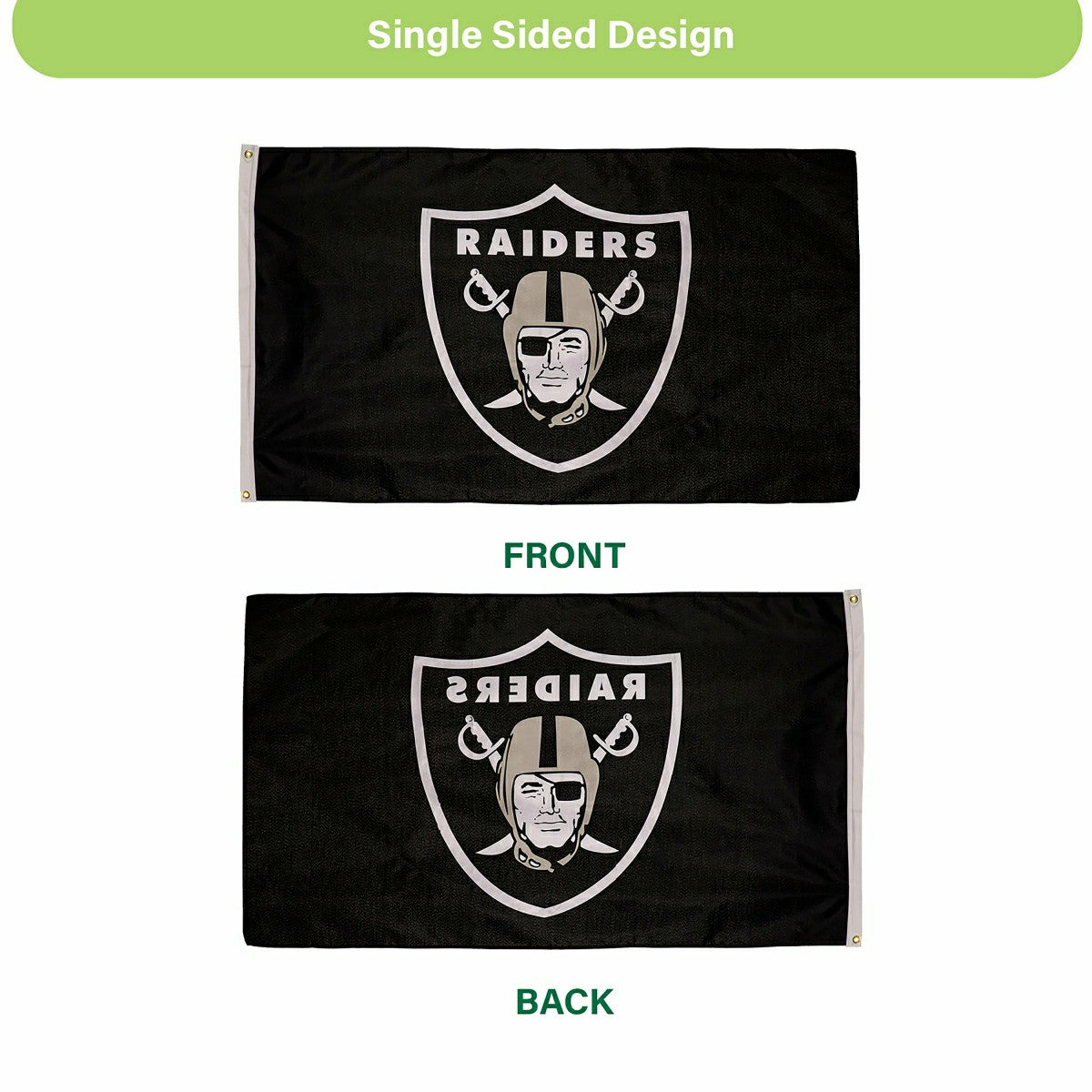 Las Vegas Raiders Single Sided Estate Flag with 2 Grommets, 3'x5' - NFL Home