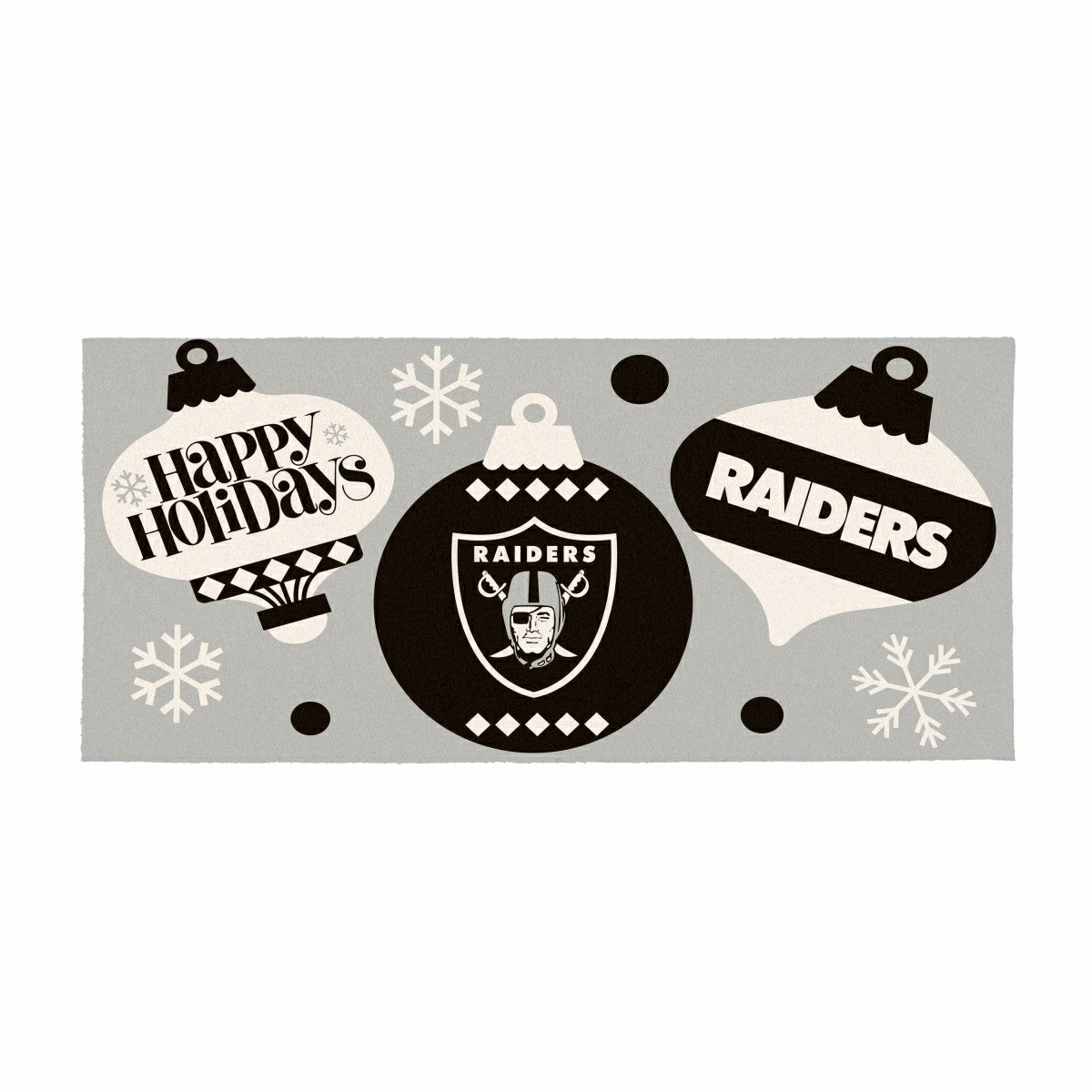Las Vegas Raiders Holiday Flocked Coir Sassafras Switch Mat, 22"x10" - NFL