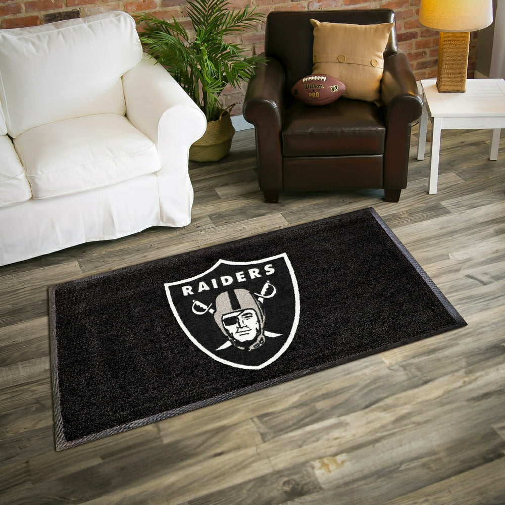 3'x5' Large USA Indoor Outdoor Outdoor Entryway Mat, Las Vegas Raiders - NFL