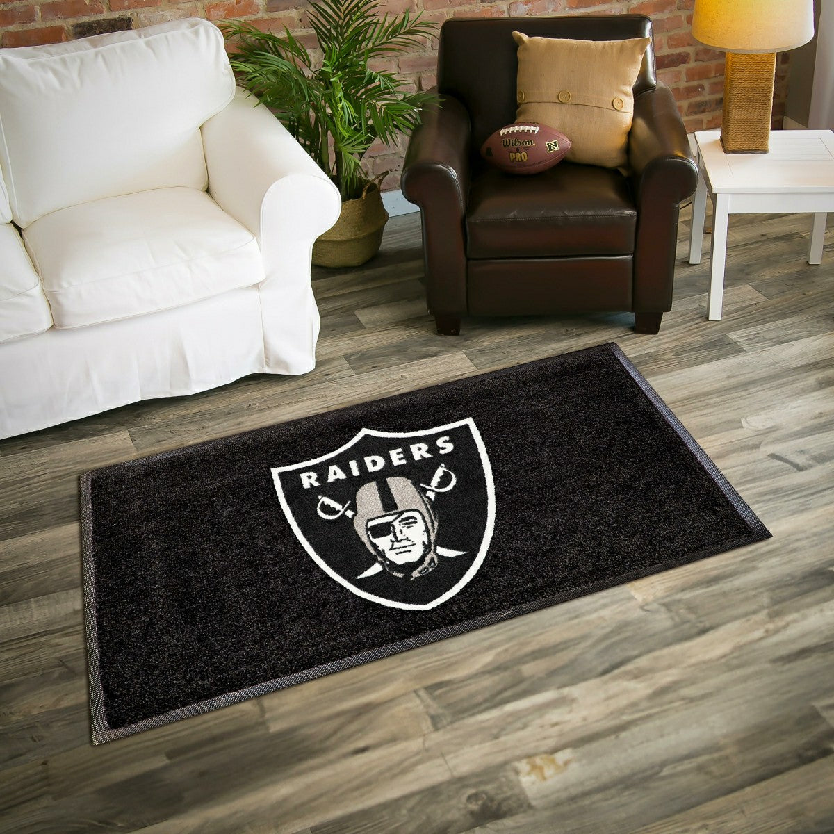 3'x5' Large USA Indoor Outdoor Outdoor Entryway Mat, Las Vegas Raiders - NFL