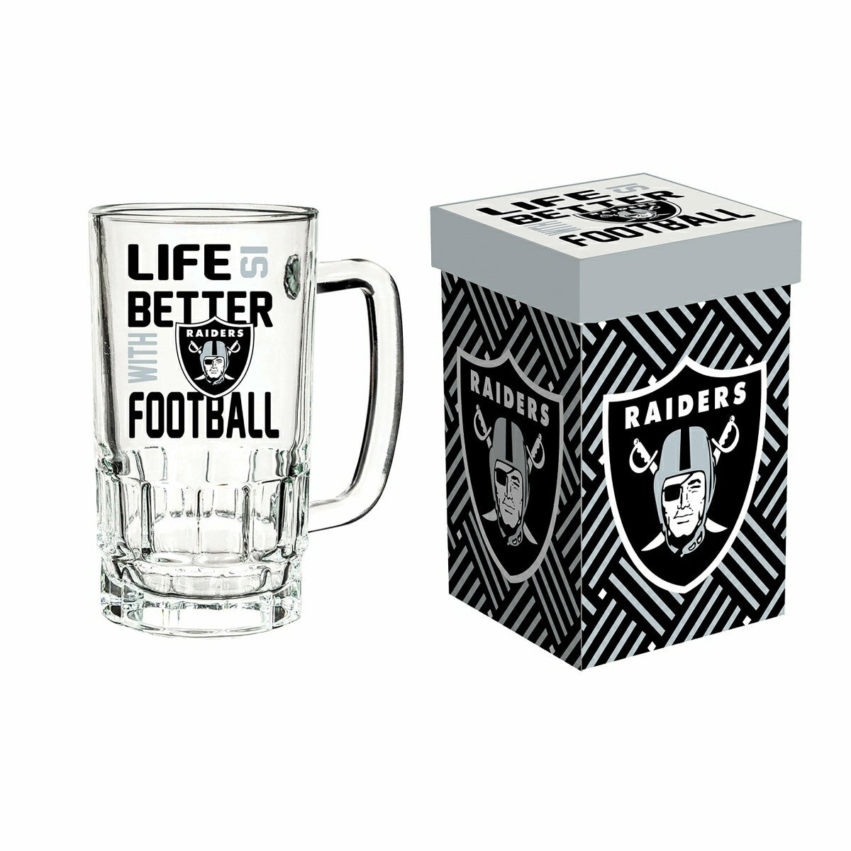 Glass Tankard Cup, with Gift Box, Las Vegas Raiders - NFL Home