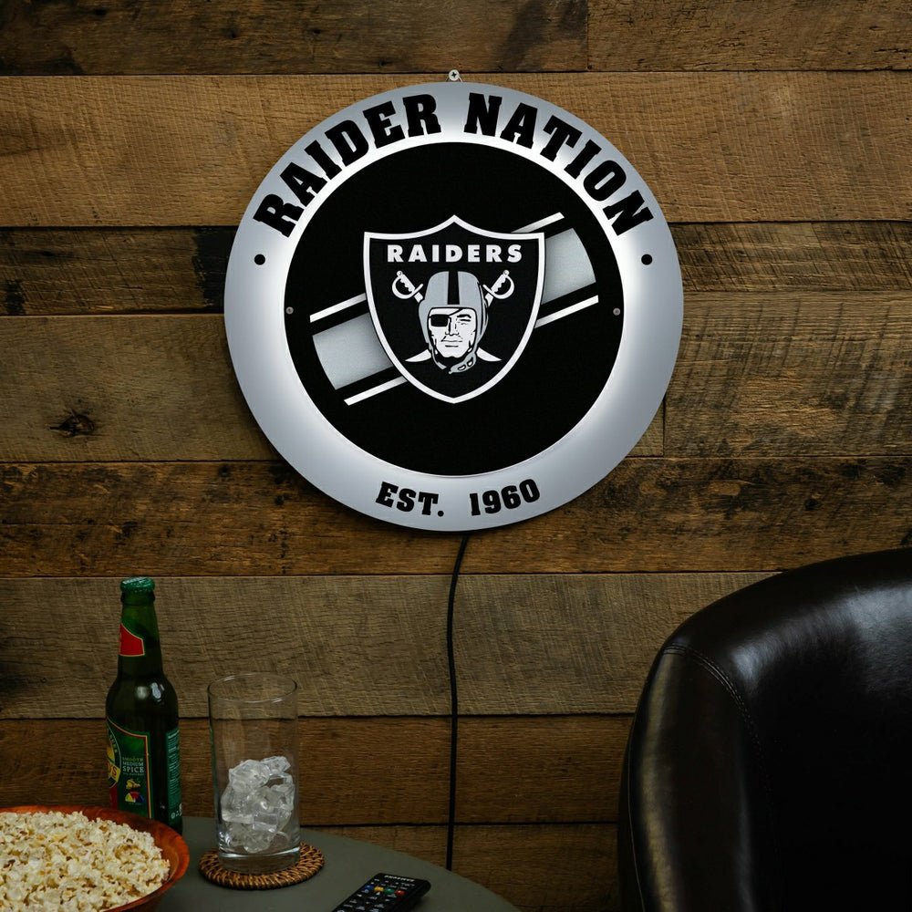 LAS VEGAS RAIDERS, Metal Lite, Round - NFL