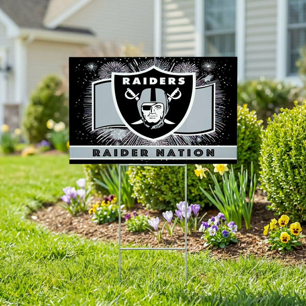 Las Vegas Raiders Yard Sign, Patriotic - NFL Home