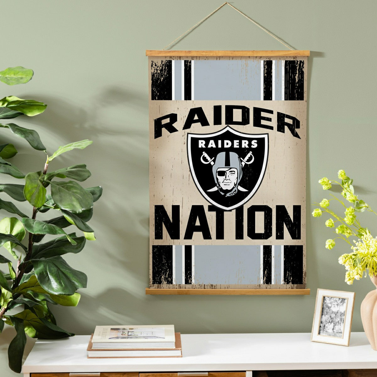Las Vegas Raiders, Canvas Wall Tapestry, Medium, 36x24 - NFL Home