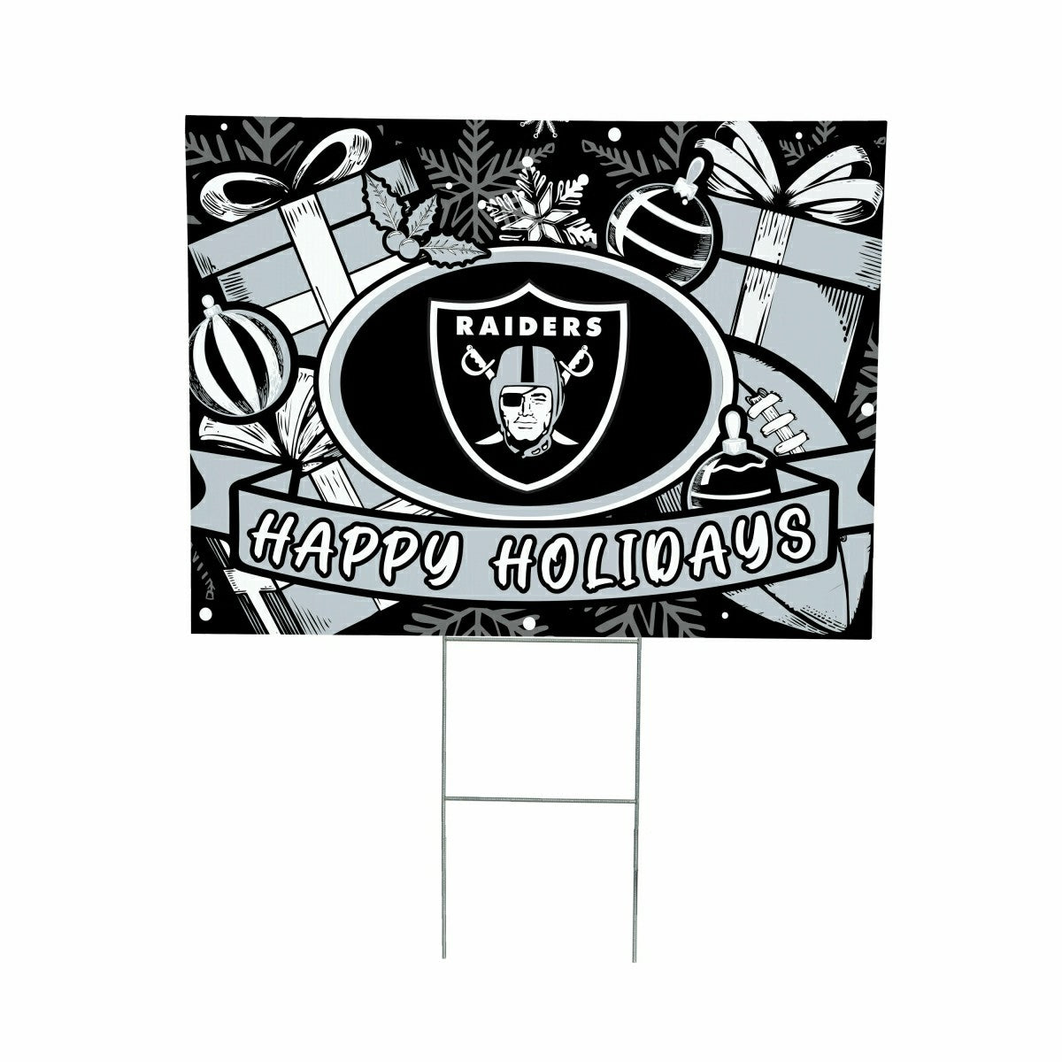 Las Vegas Raiders Coroplast Yard Sign, Holiday - NFL Home