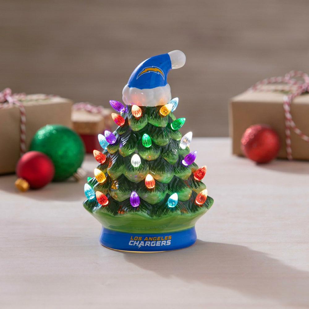 8" LED Ceramic Christmas Tree, Los Angeles Chargers - NFL Home