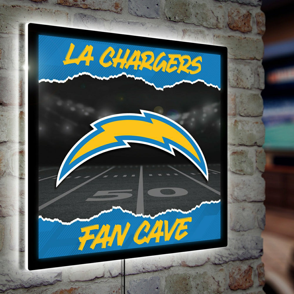 Los Angeles Chargers 23"H x 23"L LED Wall Decor, Edgelite, Square - NFL