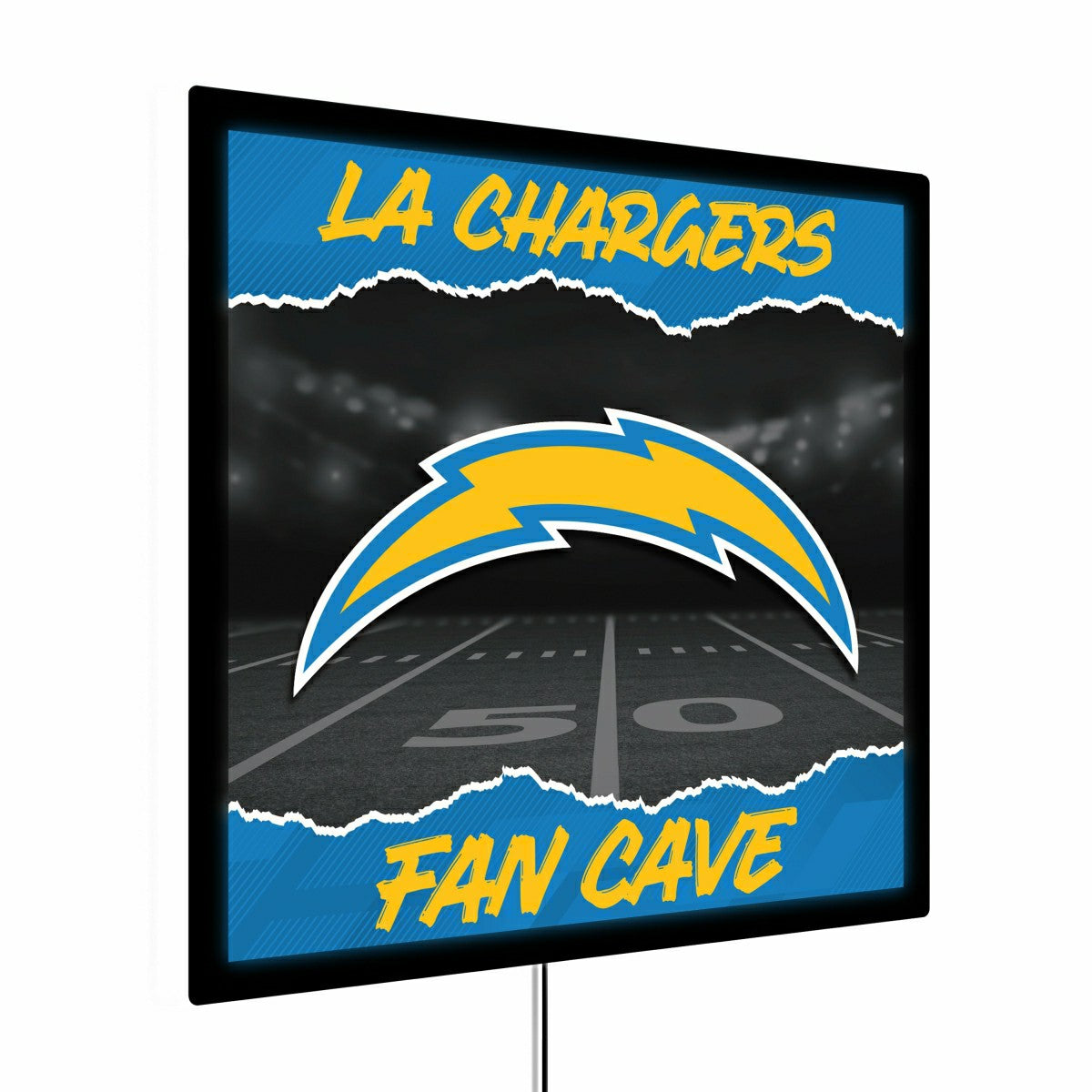 Los Angeles Chargers 23"H x 23"L LED Wall Decor, Edgelite, Square - NFL