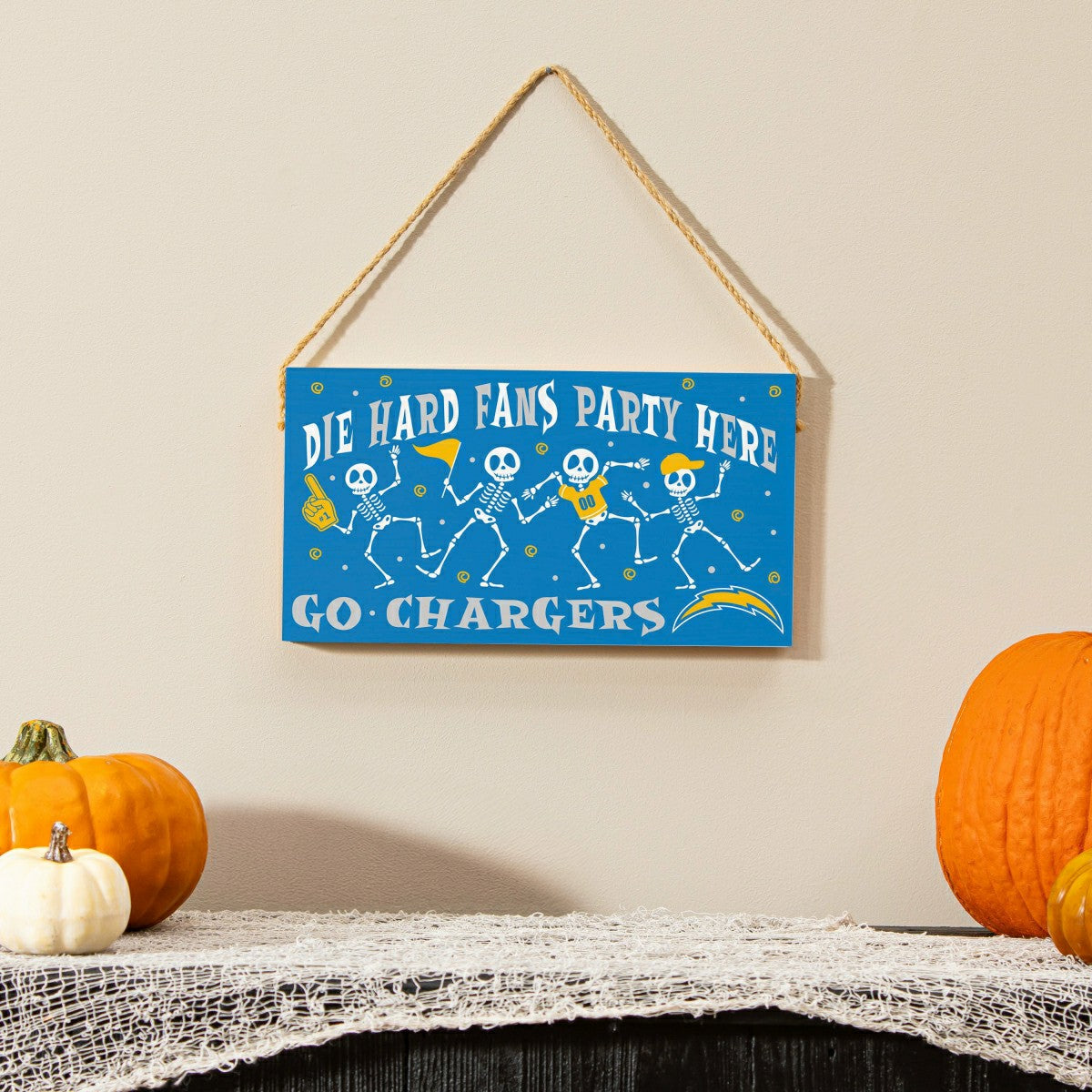 Los Angeles Chargers Halloween Wood Wall Sign, 6x11 - NFL Home