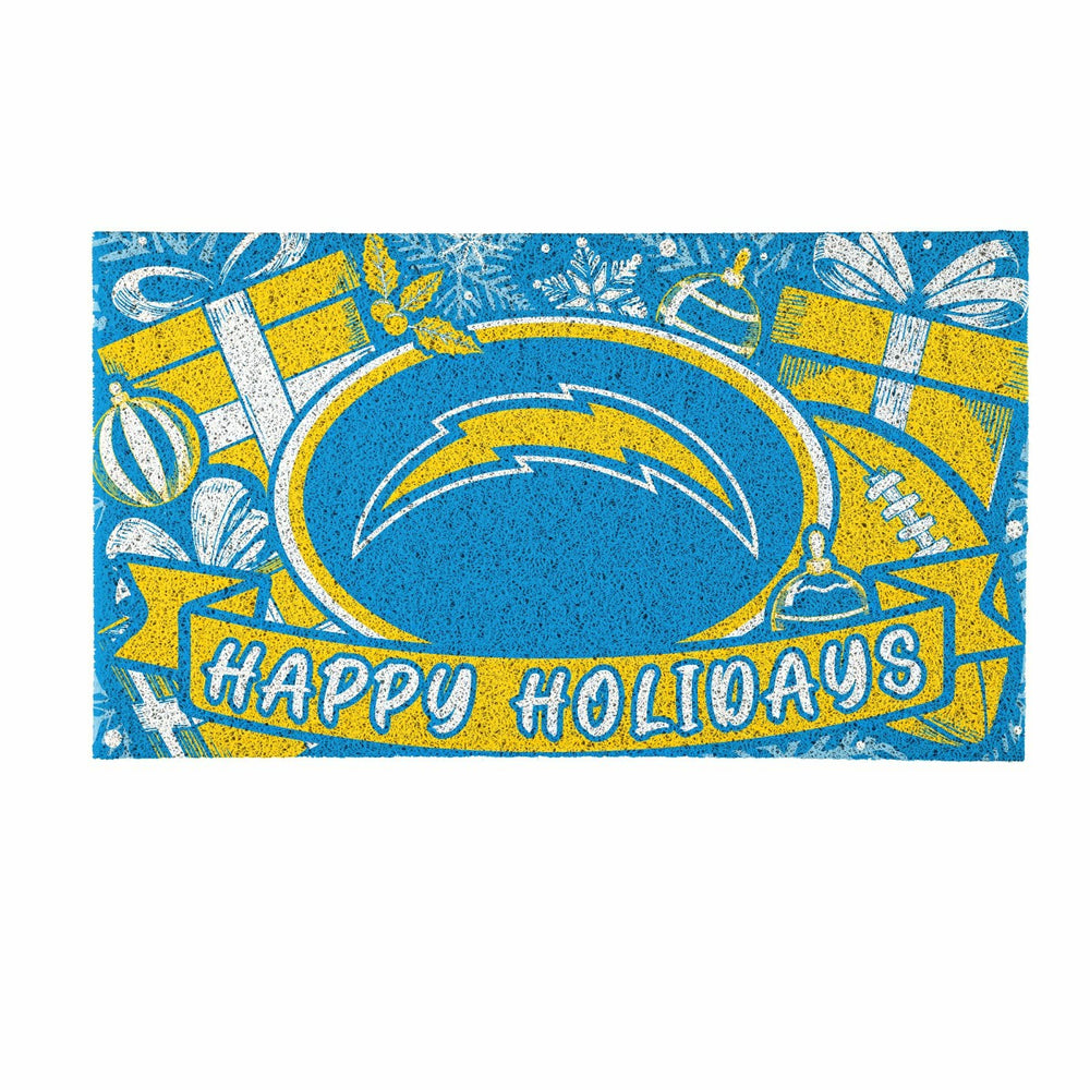 Los Angeles Chargers Holiday PVC Mat, 28"x16" - NFL