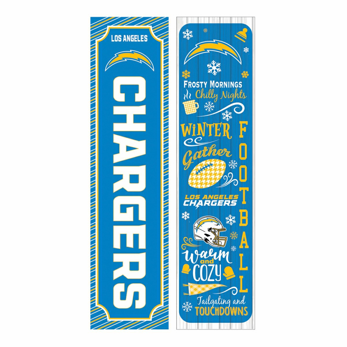46" Double Sided Leaner, Los Angeles Chargers, Winter Seasonal - NFL Home