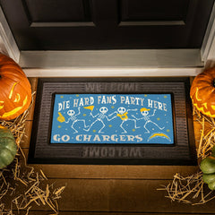 Los Angeles Chargers Flocked Coir Halloween Sassafras Switch Mat, 22"x - NFL