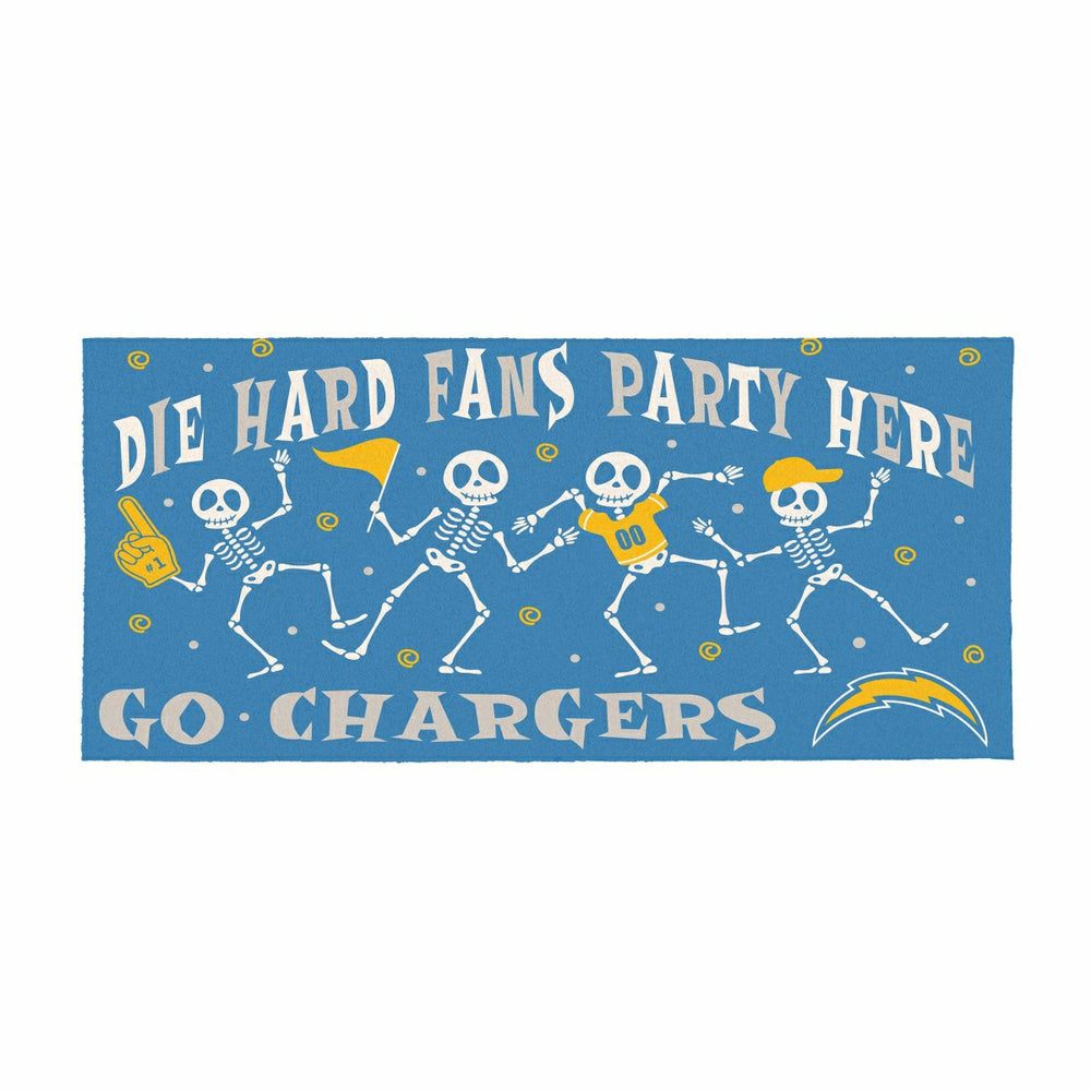 Los Angeles Chargers Flocked Coir Halloween Sassafras Switch Mat, 22"x - NFL