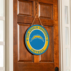 Los Angeles Chargers Round Door Décor with Hanging Rope, 18x18 - NFL Home