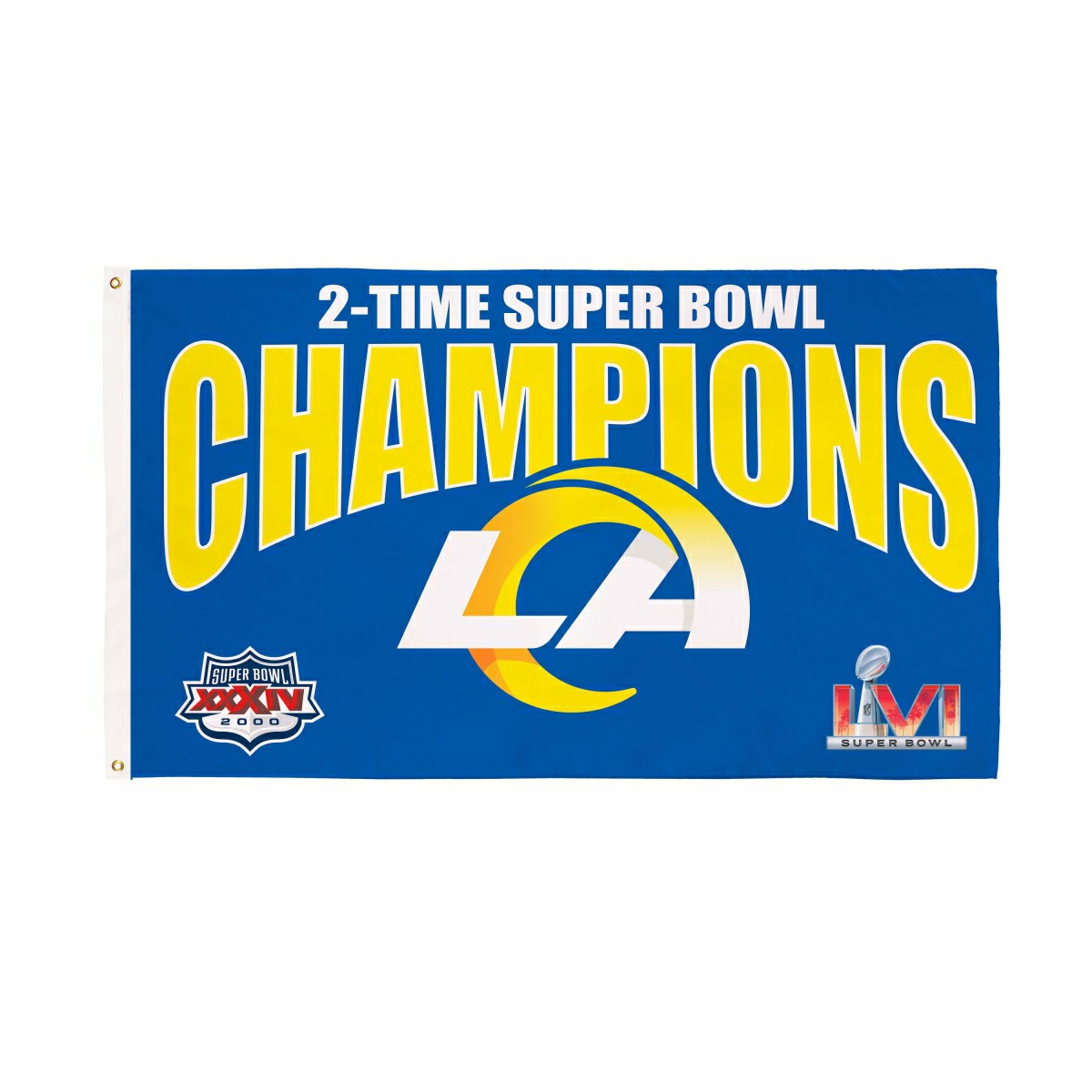 LA Rams, Super Bowl 2X Superbowl Champions, Football, 3x5 Flag - NFL Home