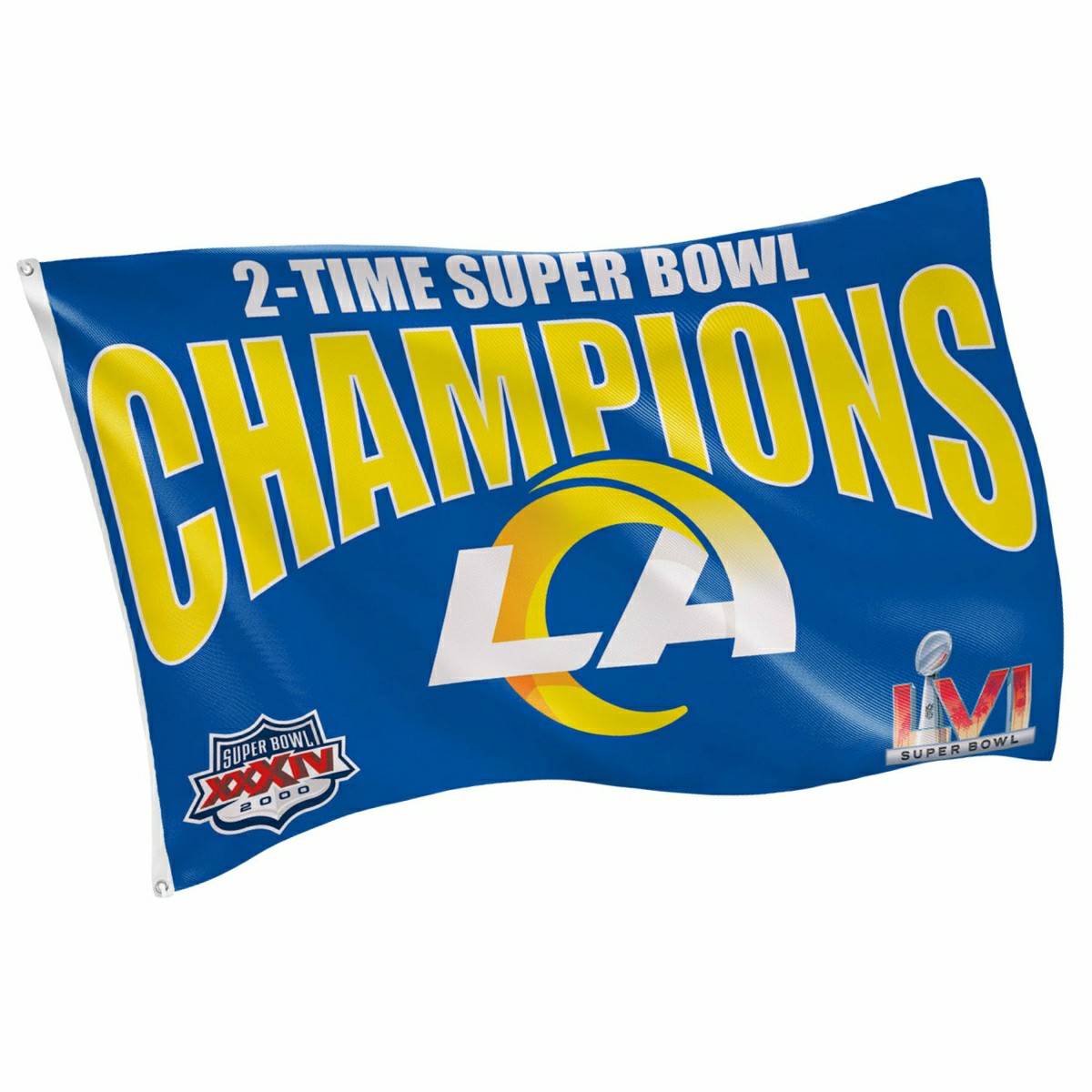 LA Rams, Super Bowl 2X Superbowl Champions, Football, 3x5 Flag - NFL Home