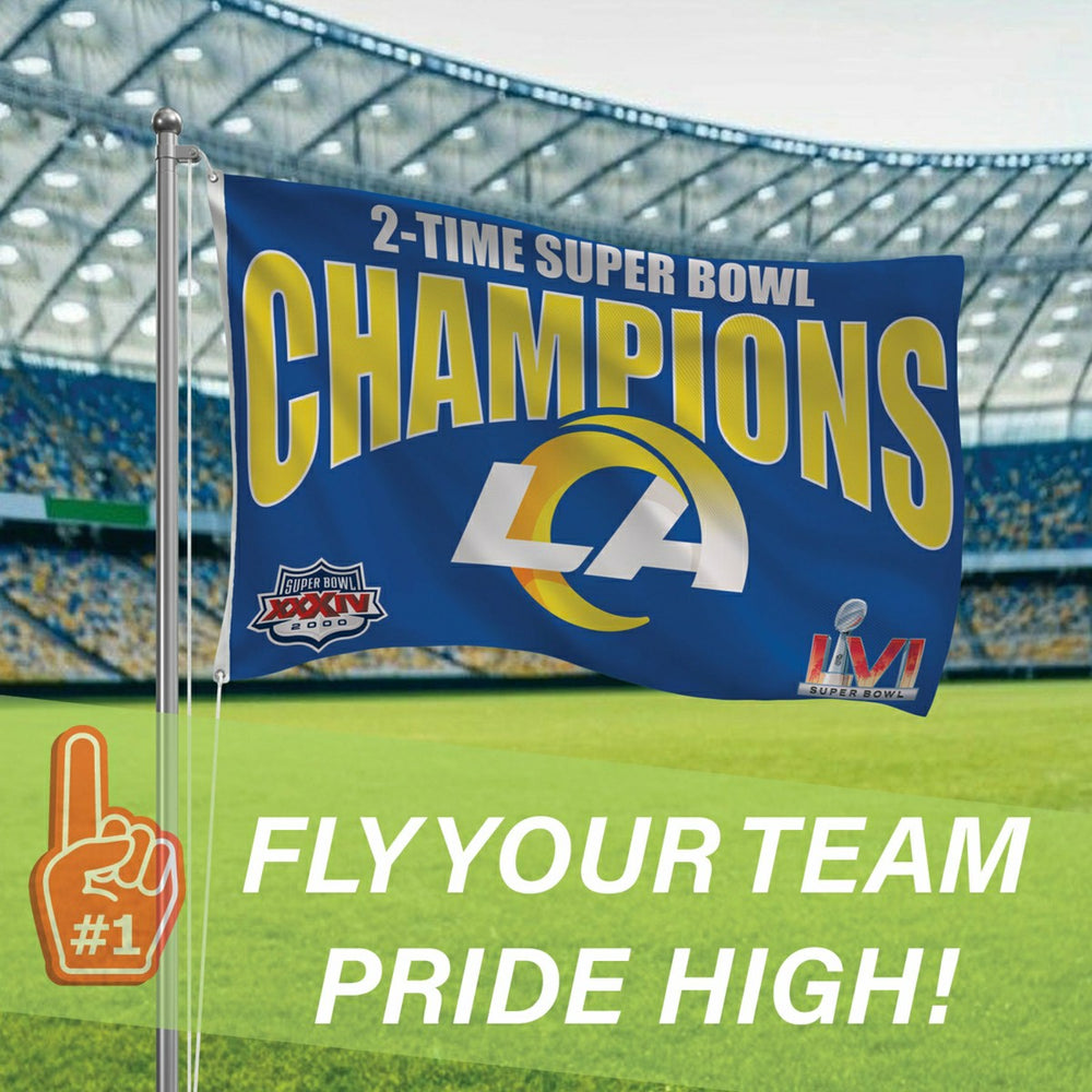 LA Rams, Super Bowl 2X Superbowl Champions, Football, 3x5 Flag - NFL Home