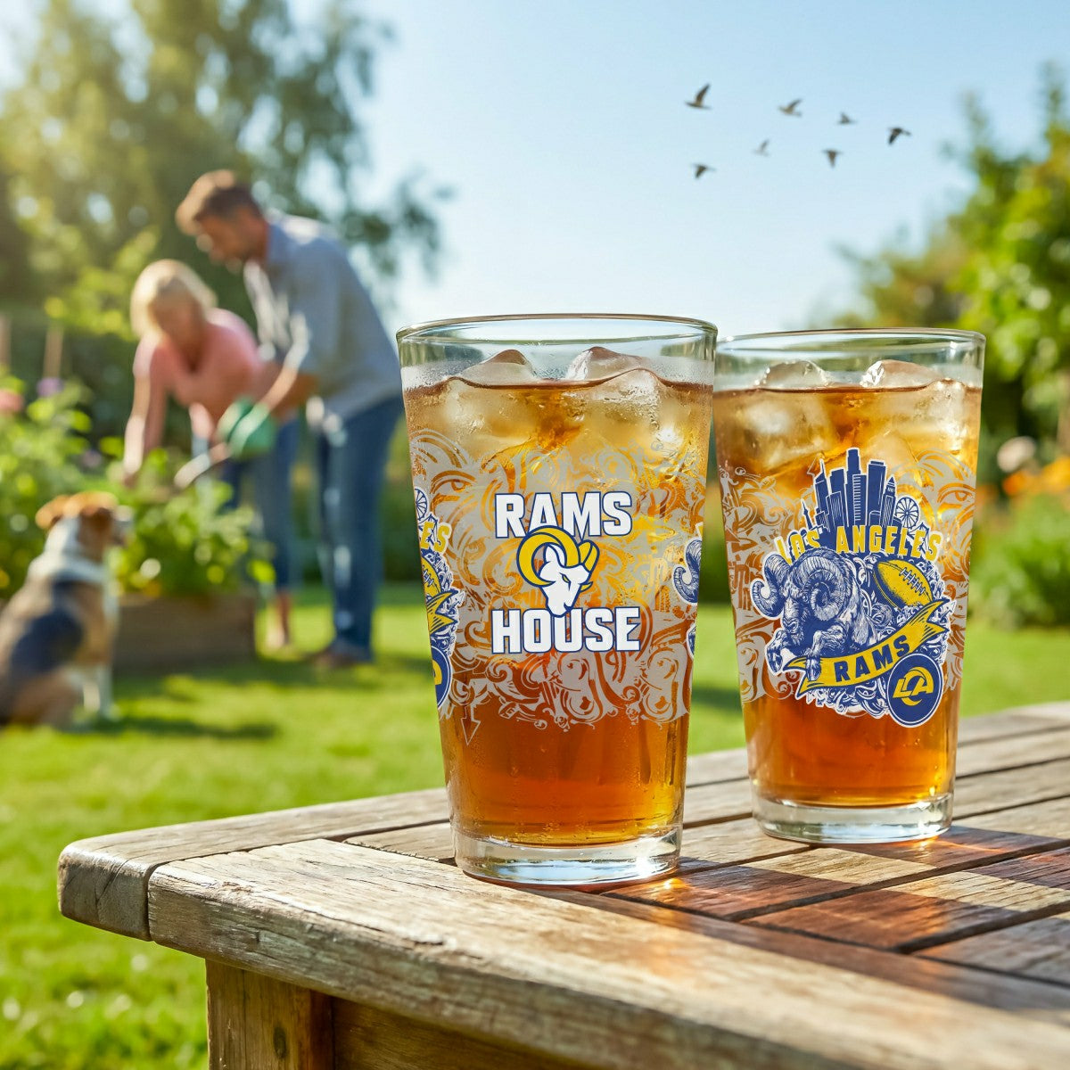 Los Angeles Rams 16oz Glass pint, Set of 2 - NFL Home