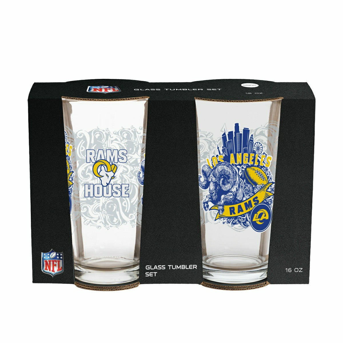 Los Angeles Rams 16oz Glass pint, Set of 2 - NFL Home