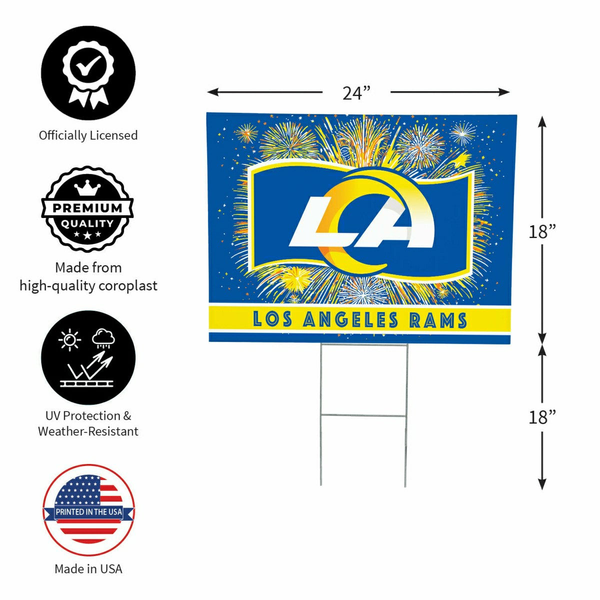 Los Angeles Rams Yard Sign, Patriotic - NFL Home