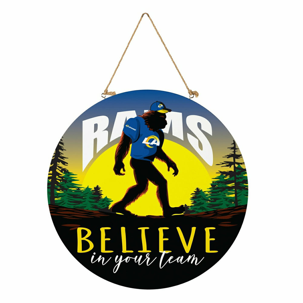 Los Angeles Rams Bigfoot Round Door Décor with Hanging Rope, 18x18 - NFL Home