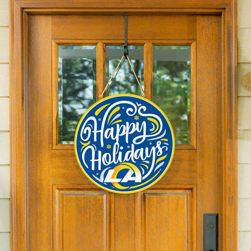 Los Angeles Rams Holiday Round Door Décor with Hanging Rope, 18x18 - NFL Home